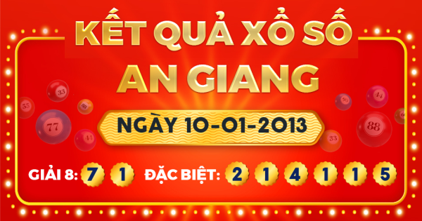 Xổ số An Giang ngày 10 tháng 1